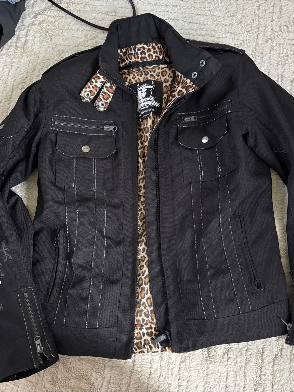 Ladies motorcycle and leopard print jacket small